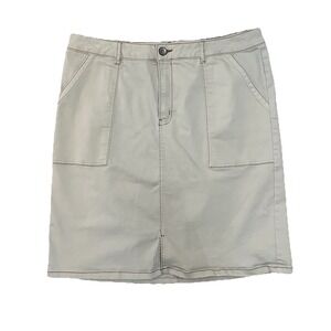 Women's EST 1946 Denim Ivory Utility Skirt With Contrasted Stitching Size 18w
